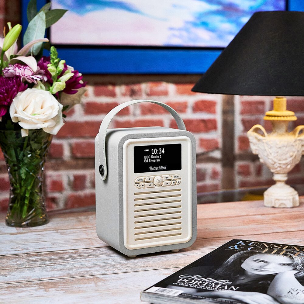 VQ VQ Retro Mini DAB/DAB+ Digitalradio Bluetooth, Wecker – Grau VQ Digitalradio (DAB)