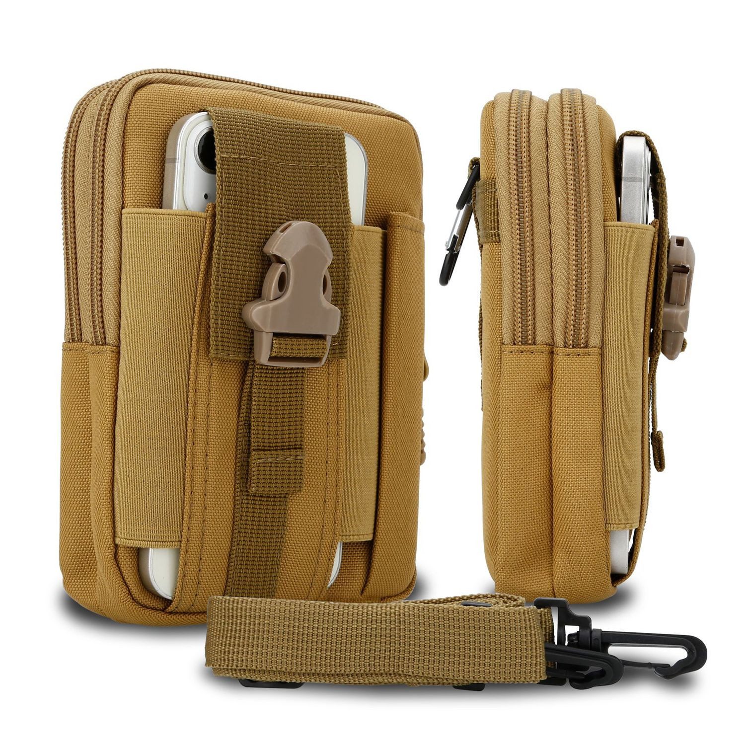 Cadorabo Handytasche für iPhone 13 PRO MAX (1-tlg), Hülle mit Schultergurt Handyhalter Militär Gürteltasche Hüfttasche