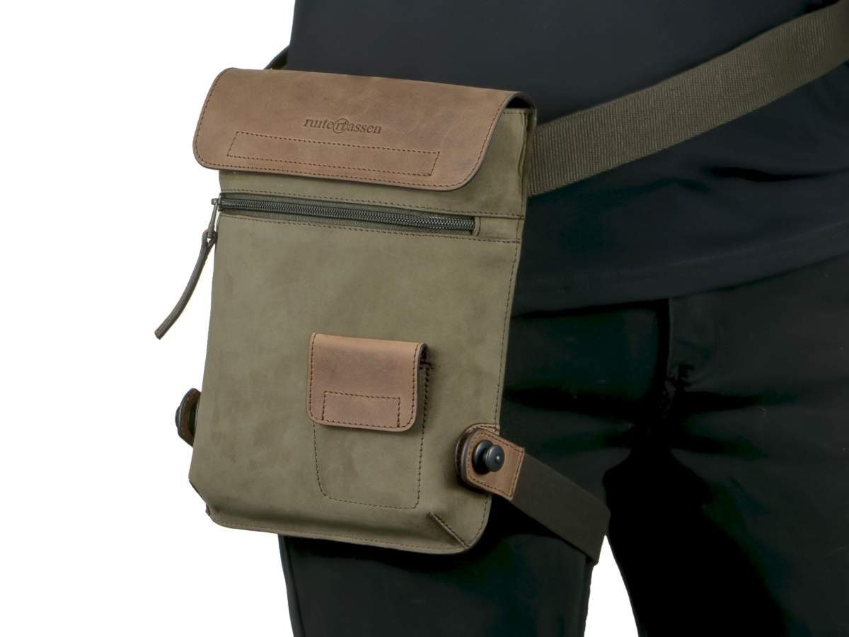 Bauchtasche Leisure, Hüfttasche, LegBag, Leder Ruitertassen khaki