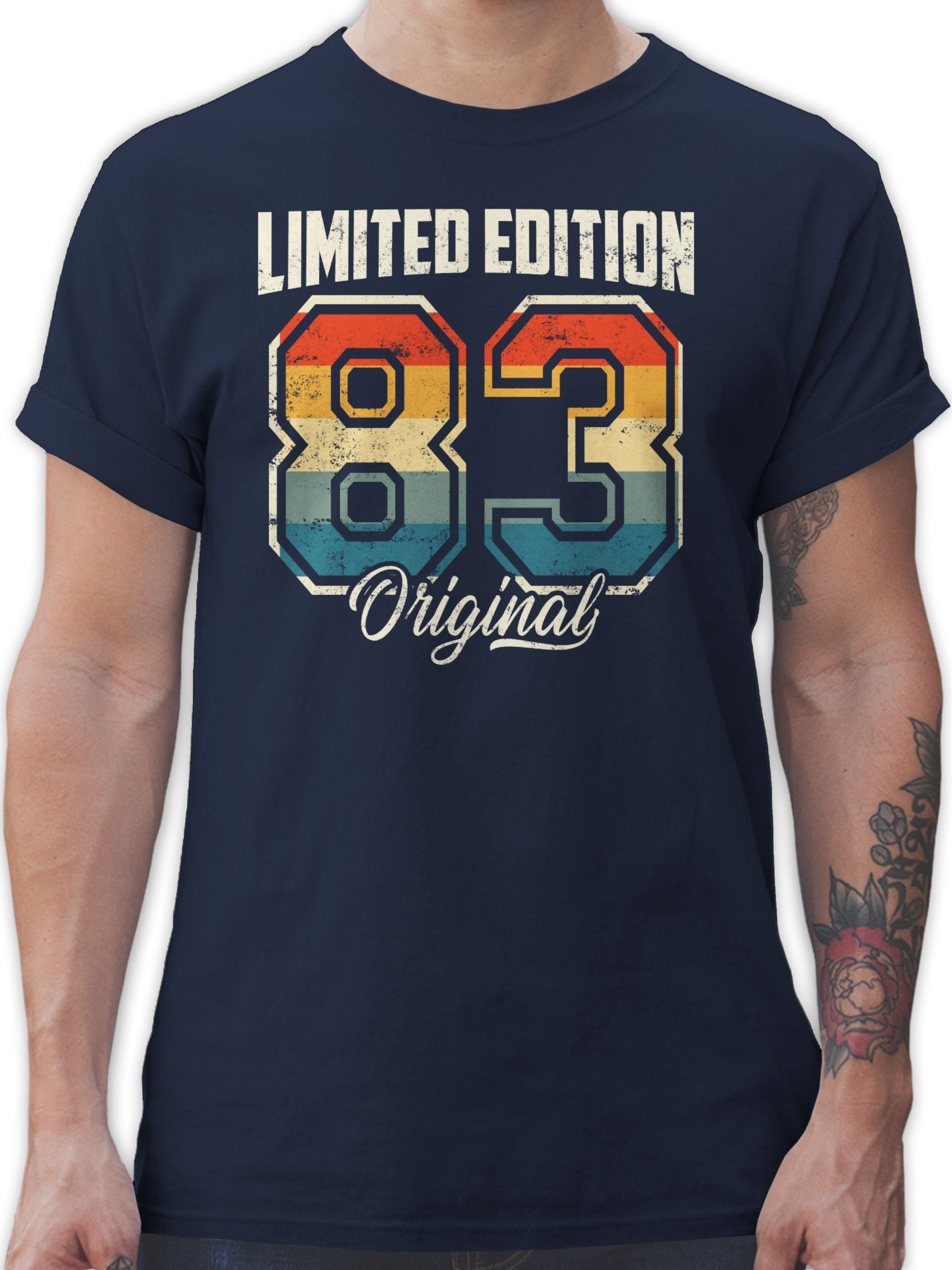 40. T-Shirt Original Blau 1983 Limited Vierzigster Edition Geburtstag Navy Shirtracer 02