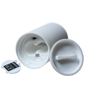 Deluxe Homeart LED-Kerze MIA Deluxe für Außen 3D Flamme flackernd H: 10cm D: 7,5cm weiß outdoor (1-tlg)