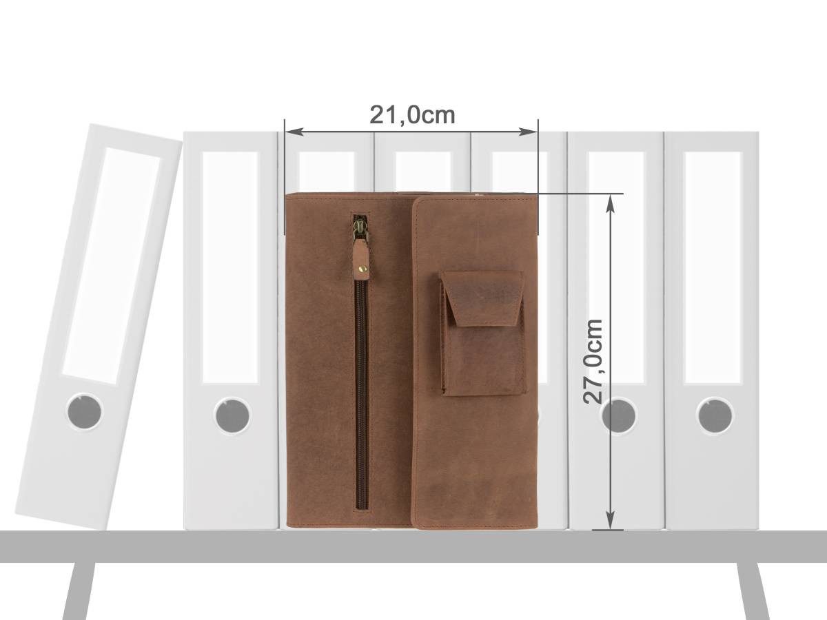 Dethloff Schreibmappe Hunter, Handwerkermappe, A5 Format, rustikales Leder