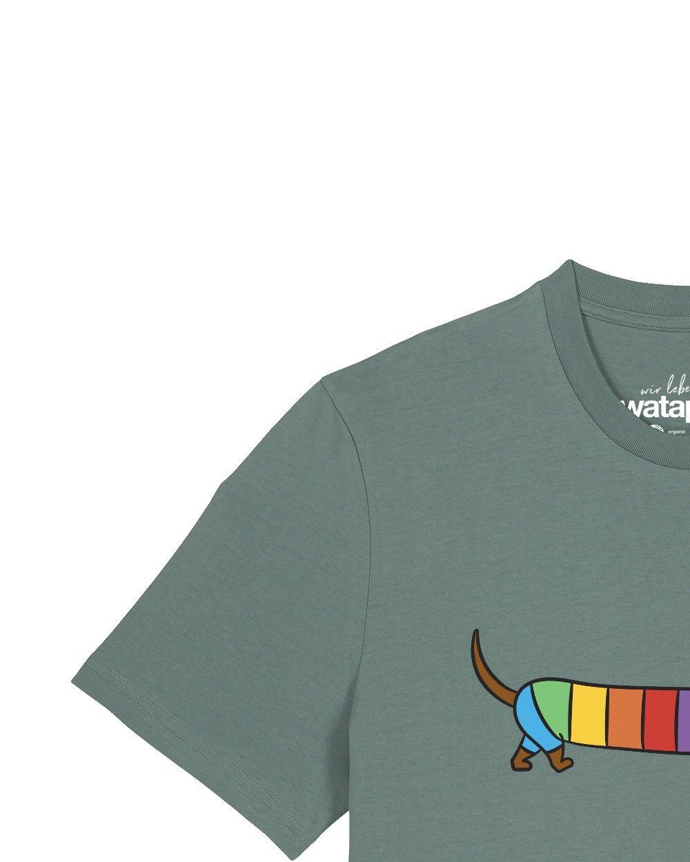 wat? Apparel T-Shirt Regenbogen Dackel