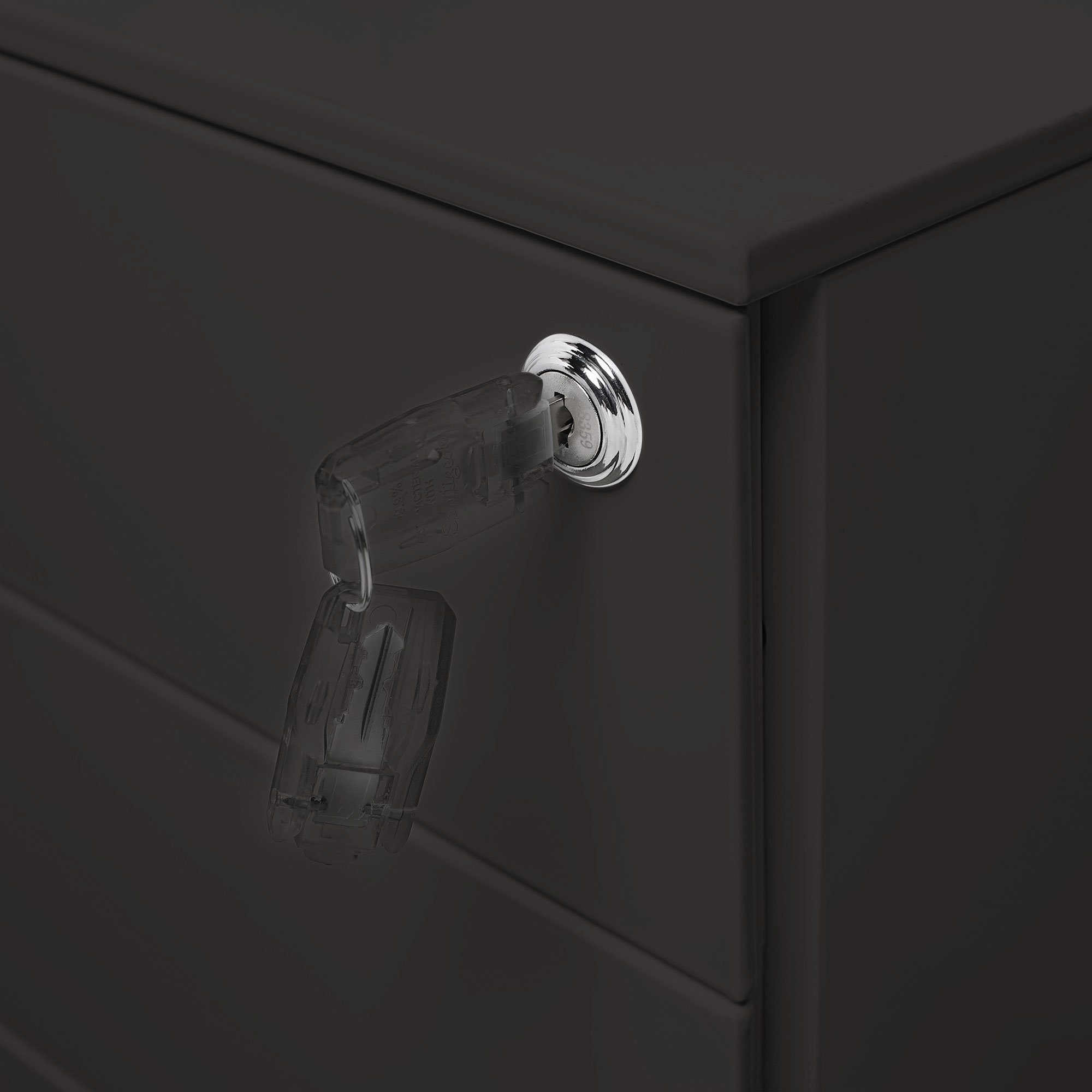 Makika Aktenschrank Rollcontainer abschließbar Schubladen und Rollen 39x50x60cm Schwarz