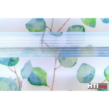 Doppelrollo Doppelrollo 80 x 150 Marisol Leaf 2er-Set, HTI-Living, halbtransparent, ohne Bohren, Klemmfix, Festmaß freihängend ohne Bohren Klemmfix