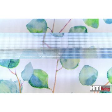 Doppelrollo Doppelrollo 45 x 150 Marisol Leaf 2er-Set, HTI-Living, halbtransparent, ohne Bohren, Klemmfix, Festmaß freihängend ohne Bohren Klemmfix