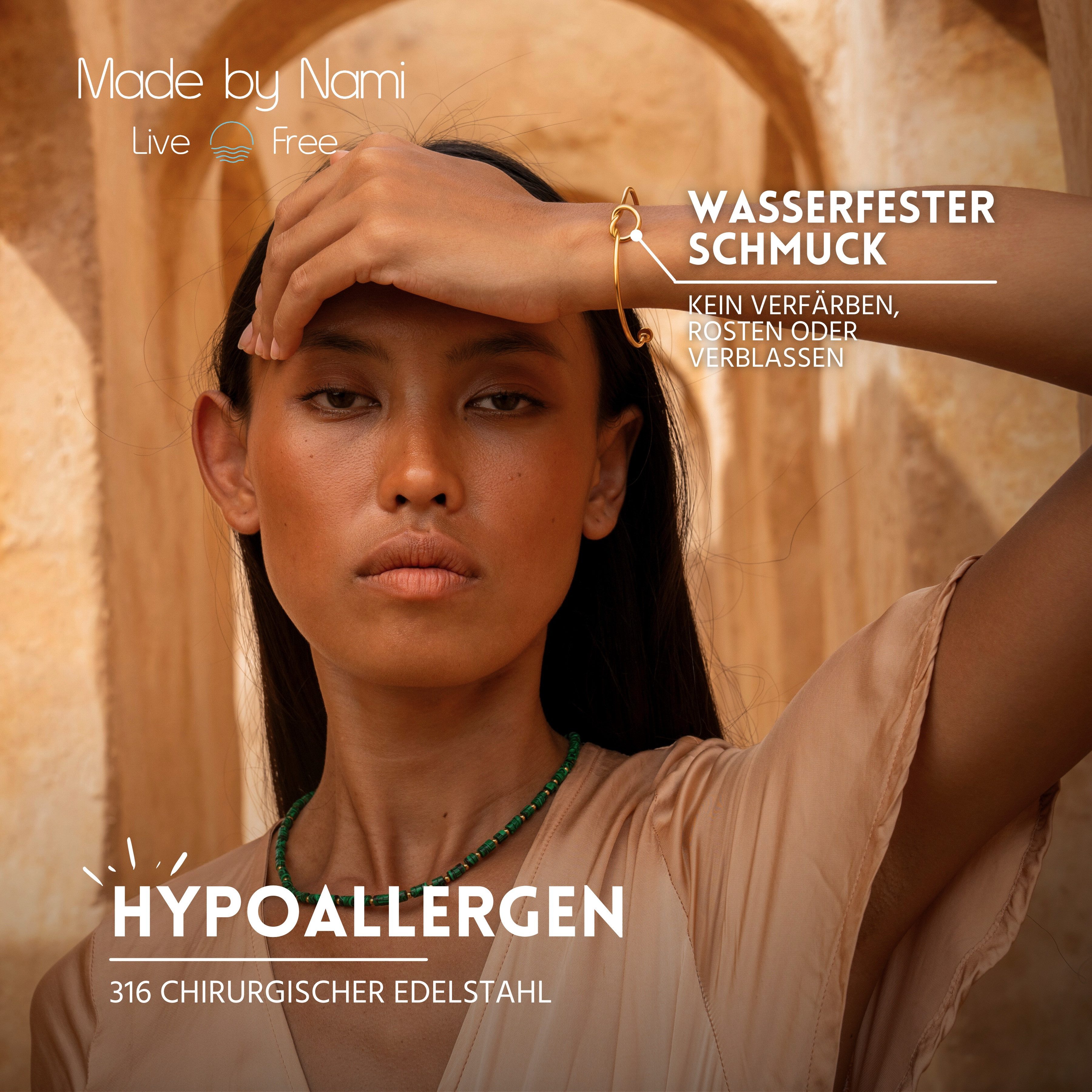 Made by Nami Armreif Armreif Silber / Gold aus chirurgischem Edelstahl Gefl günstig online kaufen