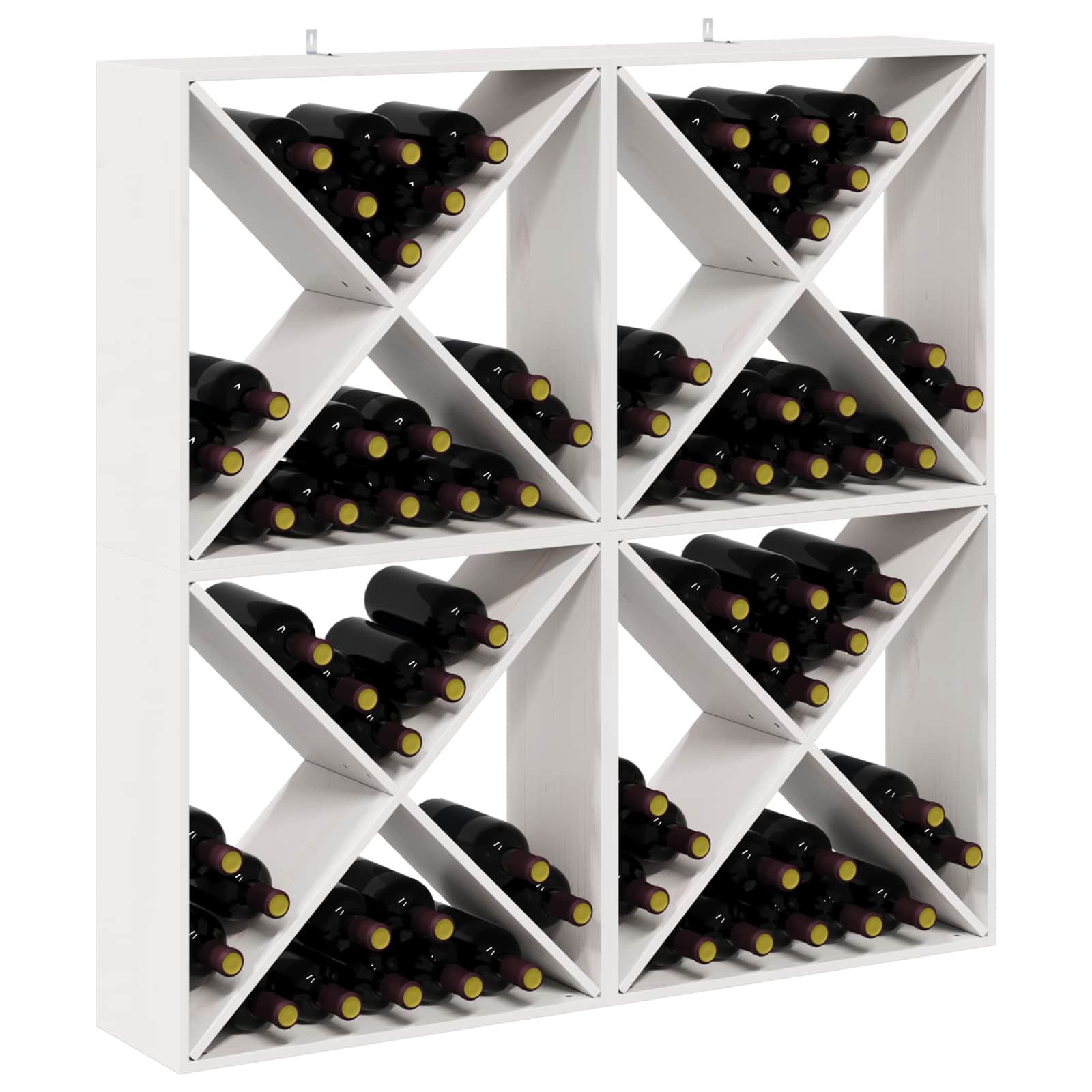 vidaXL Barschrank Weinregal 4 stk. Weiß 62 x 25 x 62 cm Massives Kiefernholz (4-St)