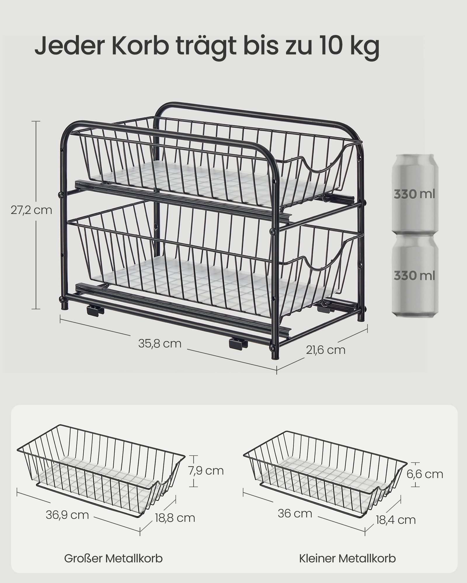 SONGMICS Küchenorganizer-Set Küchen-Organizer, (1-tlg), Küchenregal, Ordnun günstig online kaufen