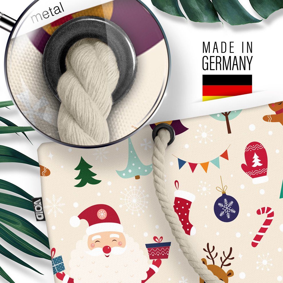 VOID Weihnachtsmann Nikolaus (1-tlg), Beach Weihnachten Winter Schlitten Socken Nikolaus Bag Strandtasche