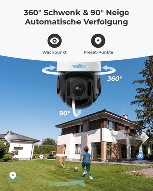 Reolink 4K PoE-Kamera 16X optischer Zoom Überwachungskamera (Außenbereich, 1-tlg., Personen-/Fahrzeug-/Tiererkennung, 2-Wege-Audio)