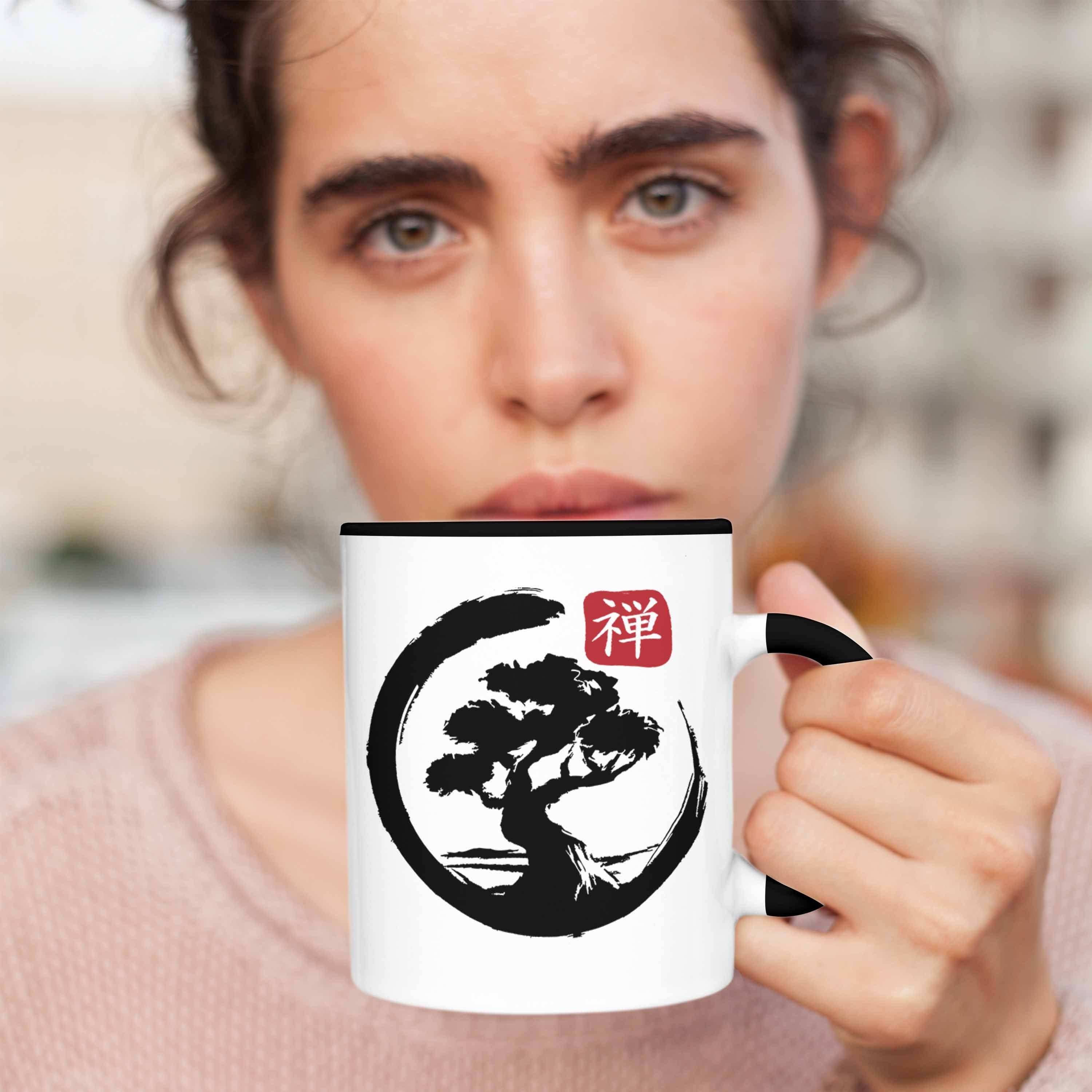 Trendation Tasse Lustige Bonsai Tasse Silhoette Bonsai-Liebhaber für Schwarz Geschenk