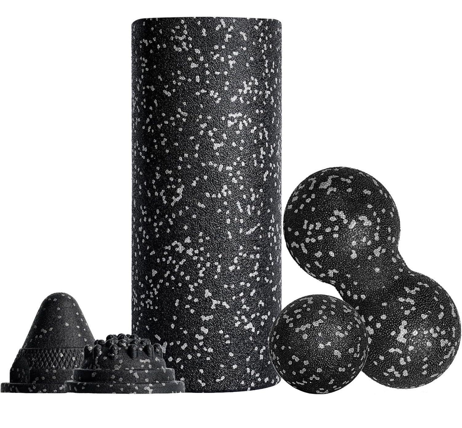 skelo Massagerolle Faszienrolle Set (37 x 15 cm), Faszienball Blackroll Foam Roller (Faszienrolle (37*15 cm), Faszienball (8 cm), Duoball (16*8 cm), Triggerpunkt (10 cm), Fußmassageball (10*6 cm)., 5-tlg), Faszien-Tools, Fitness-Massagegeräte für effektives Training