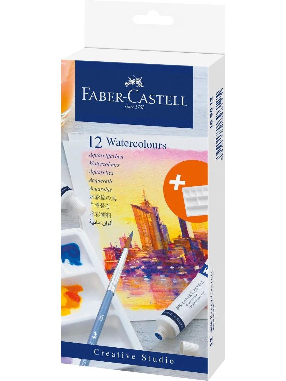 Faber-Castell Aquarellfarbe Aquarellfarbe 12er Etui inklusive Mischpalette