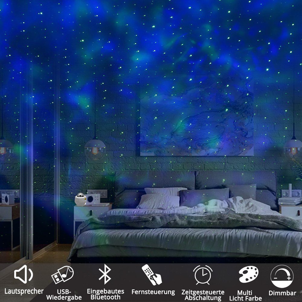 Rosnek LED Nachtlicht »Musik LED Projektor Sternenhimmel Lampe, mit Wasserwellen  Welleneffekt, Lautsprecher, USB, Kindergeschenke«, Sternprojektor online  kaufen | OTTO