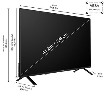 Telefunken XF43SN750S LCD-LED Fernseher (108 cm/43 Zoll, Full HD, Smart TV, Triple-Tuner, HDR, 6 Monate HD+ inklusive)