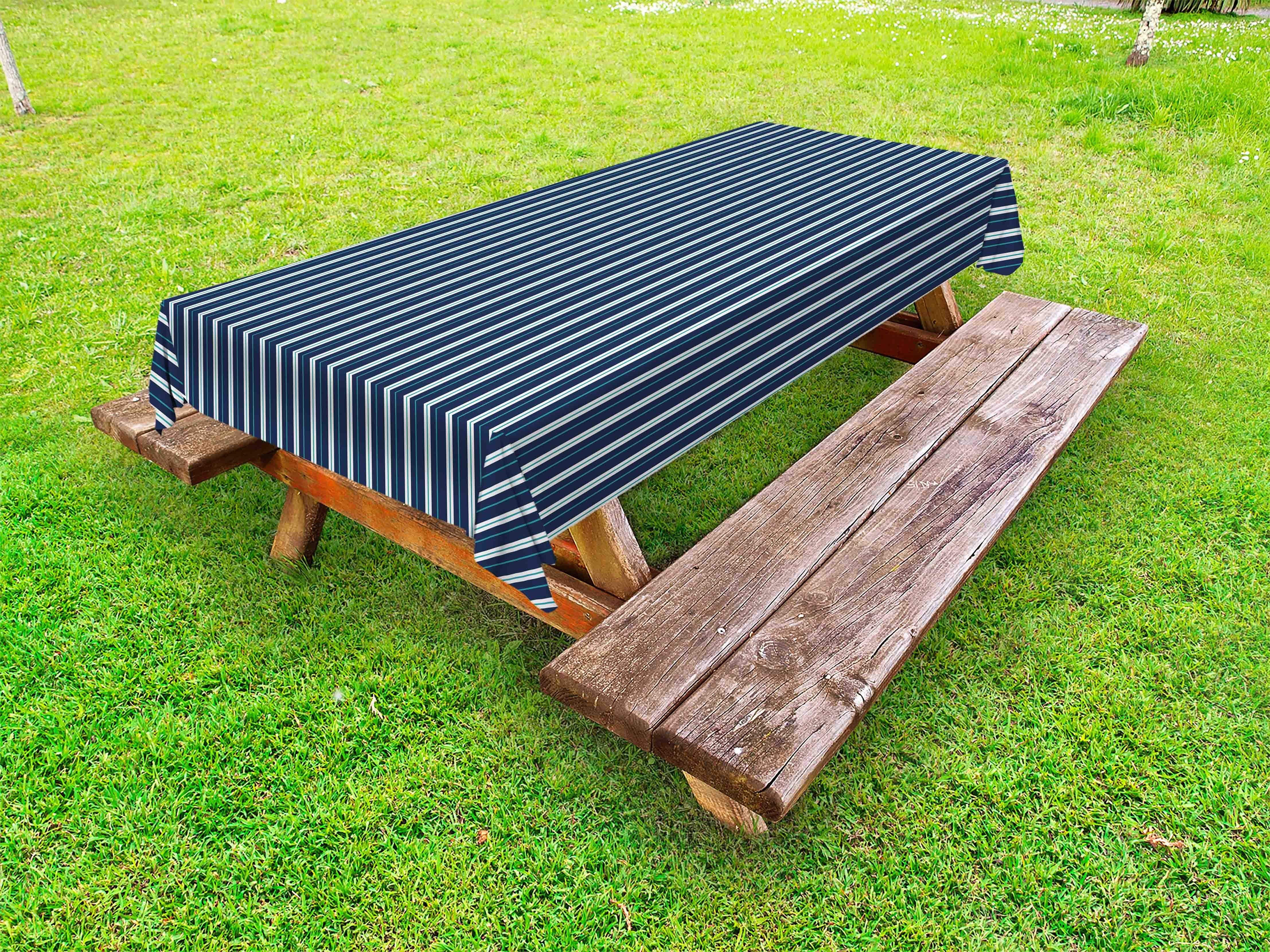 Abakuhaus Tischdecke dekorative waschbare Picknick-Tischdecke, Teal Streifen Einfache moderne Serien