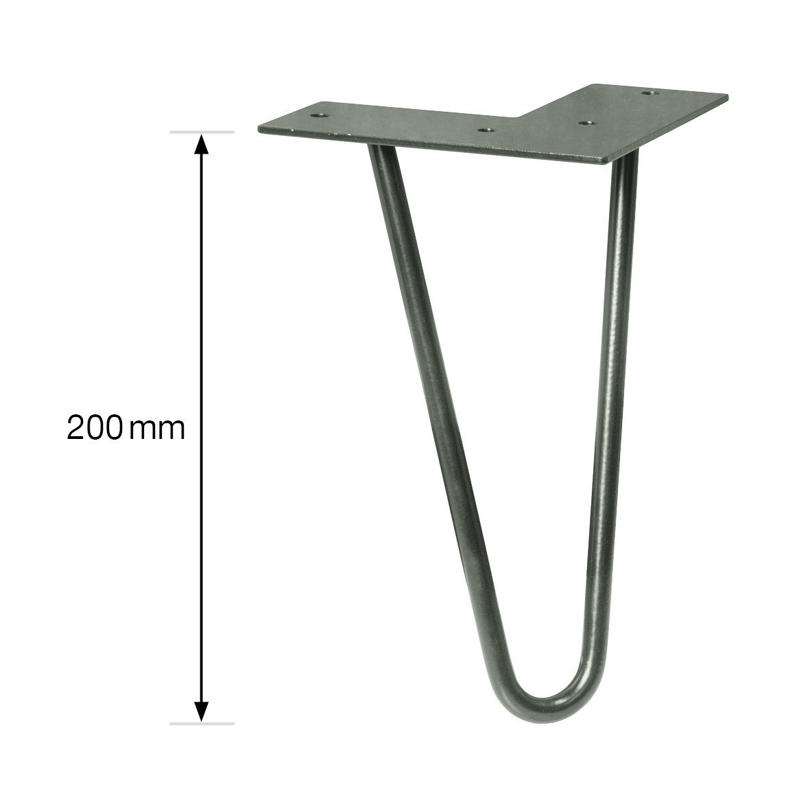 WAGNER design yourself Möbelfuß Möbelbein/Tischbein - HAIRPIN LEGS 4er Set - Retro Style - 12 x 12 x 20 cm in diversen Farben, Bein konisch/schräg verlaufend, mit integrierter Anschraubplatte