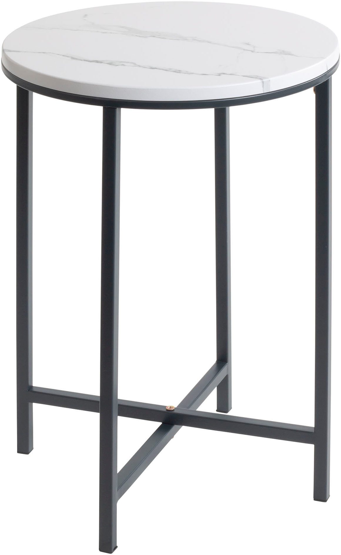 HAKU Beistelltisch Sofatisch, Wohnzimmertisch (1-St), rund - aus Metall Anthrazit - Ø/H 39/53 cm