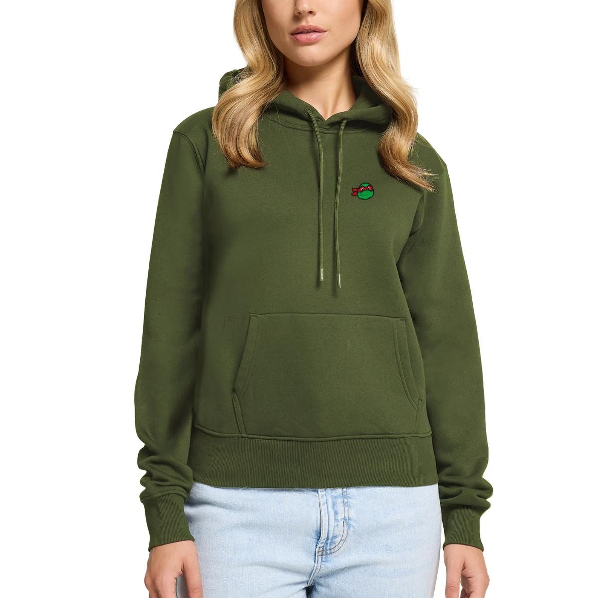Spreadshirt Hoodie TMNT Raphael Stick Damen Premium Hoodie (1-tlg)