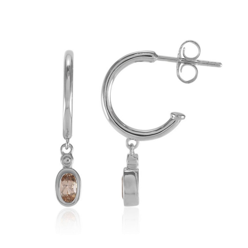 Cavill Ohrring-Set Cavill Damen Ohrringe Sterlingsilber 0,43 ct Weißer Topas Hoop (2-tlg)