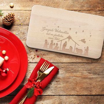 GRAVURZEILE Schneidebrett Frühstücksbrettchen aus Holz mit Gravur - Gesegnete Weihnachten, Weihnachtsdeko - Geschenke für Kinder Jungen und Mädchen, Zu Weihnachten als Geschenk zum Wichteln und Nikolaus