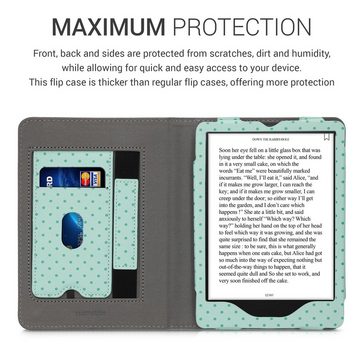 kwmobile E-Reader-Hülle Flip Schutzhülle für Amazon Kindle Paperwhite 11. Generation 2021, Handschlaufe - Cover Eule Schlaf Design