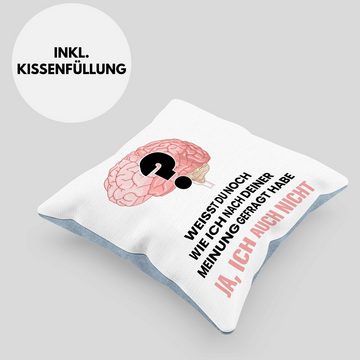 Trendation Dekokissen Trendation - Deine Meinung Interessiert Mich Nicht Kissen Geschenk Lustiger Spruch Kollegin Kollege Dekokissen mit Füllung 40x40