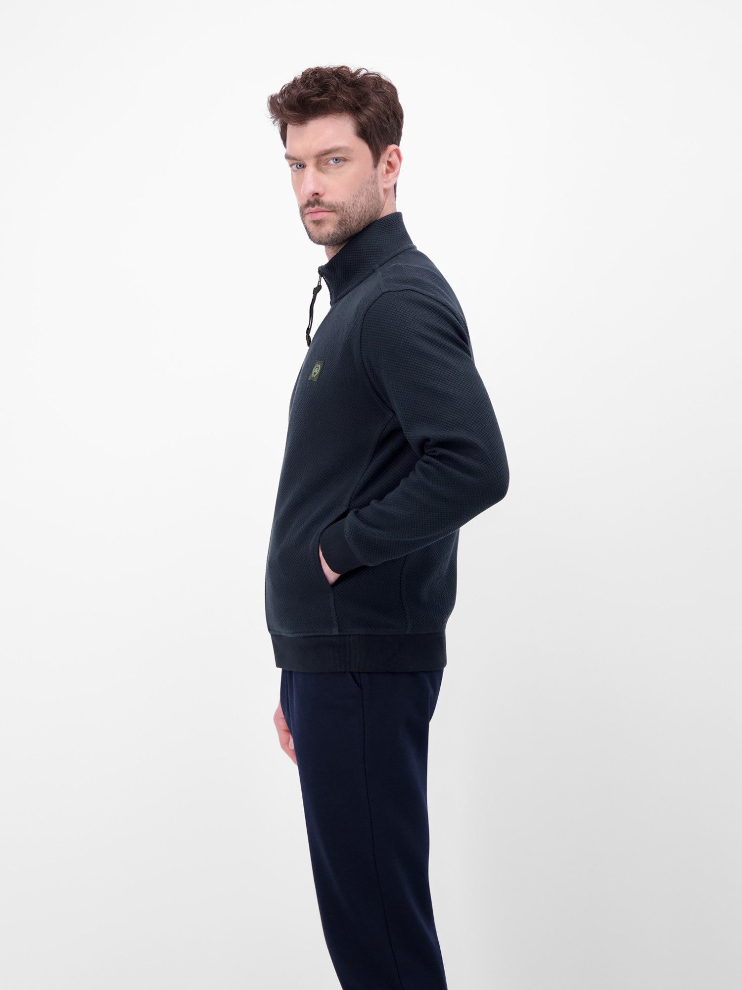 LERROS Sweatjacke Sweatjacke aus flexiblem Baumwollmischgewebe