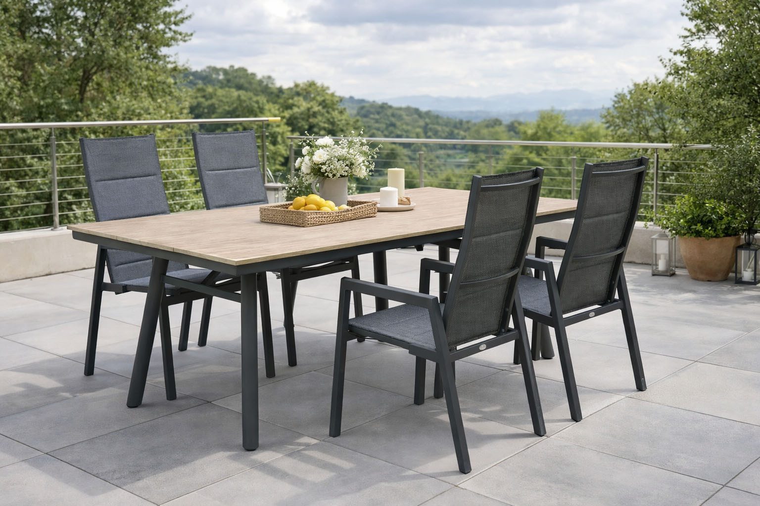 Destiny Garten-Essgruppe COSTA HL SAN MARINO, (Set, 5-tlg), Aluminium, Textilene, Polywood