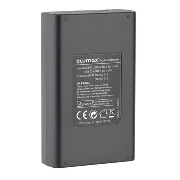 Blumax Dual LCD Ladegerät, für Sony NP-FZ100 USB-C Kamera-Ladegerät