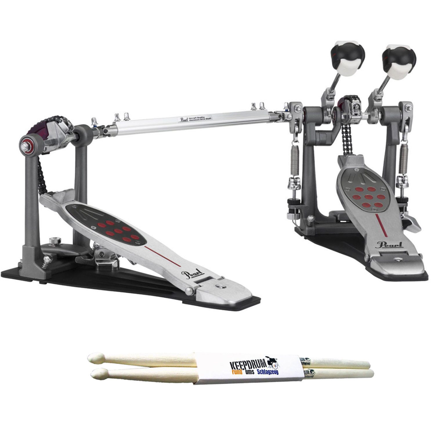 Pearl Drums Schlagzeug Pearl P2052C Eliminator Doppel-Fussmaschine mit Drumsticks 1 Paar,Drums, Doppel-Fussmaschine, Drumsticks 1 Paar, Fussmaschine
