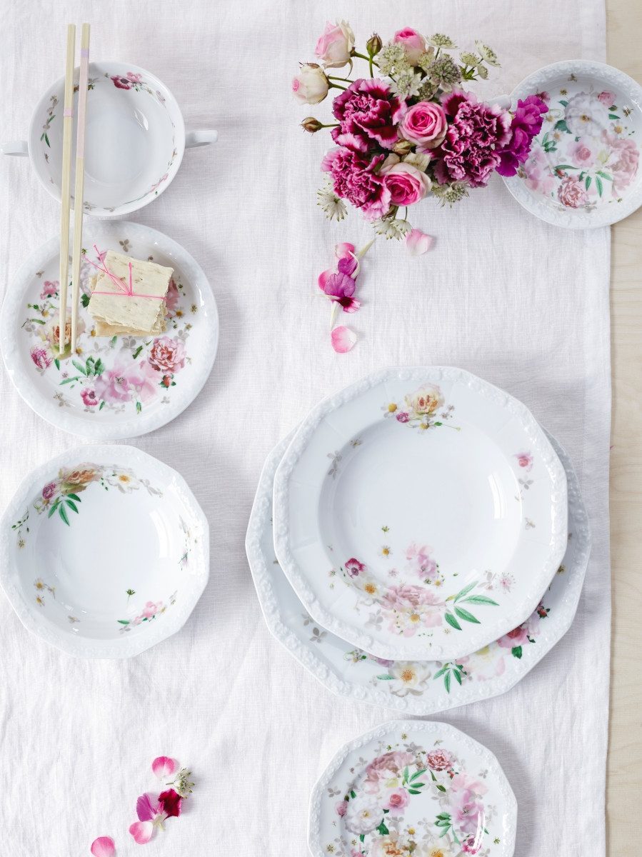 Rosenthal Untertasse Maria Pink Rose Espr/Mokka-Untertasse 12 cm, Untertasse
