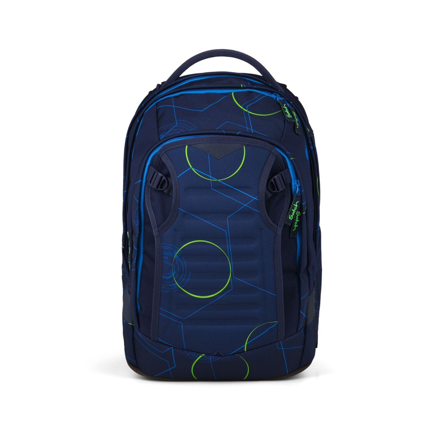 Satch Schulranzen Schulrucksack MATCH PLUS Blue Tech (1 Stück), Schulranzen, ergonomisch, 30 + 5 Liter, 4 Fächer