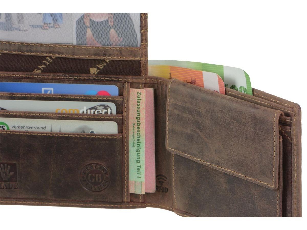 Lederbörse, Vintage RFID-Schutz Greenburry Portemonnaie, Geldbörse RFID,