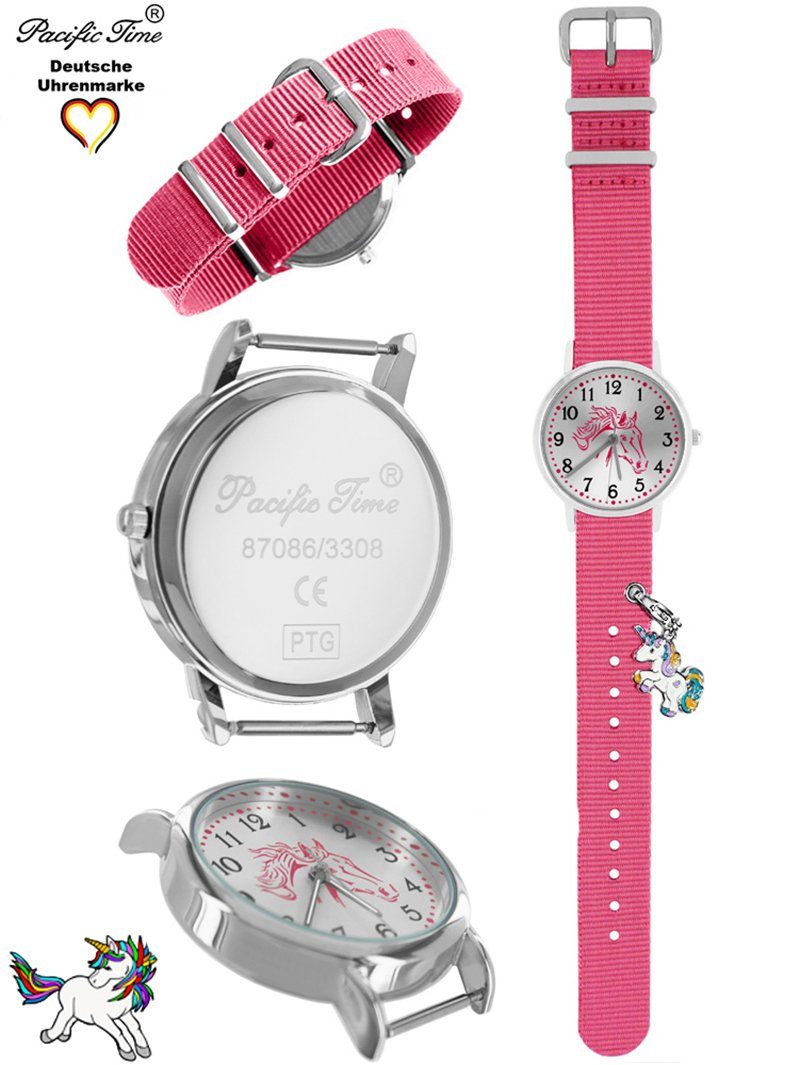 Pacific Time Quarzuhr Kinder Armbanduhr Pferd Wechselarmband mit Einhorn Charms, Mix und Match Design - Gratis Versand