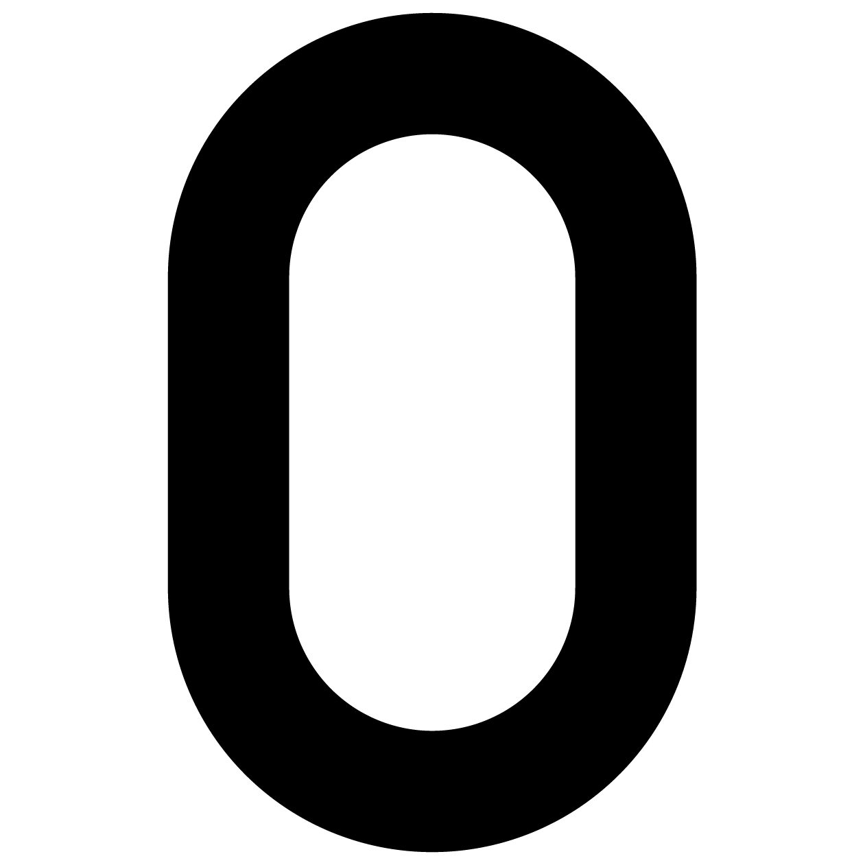 Bravios Briefkasten Selbstklebende Hausnummer "0" - 76 mm in Schwarz