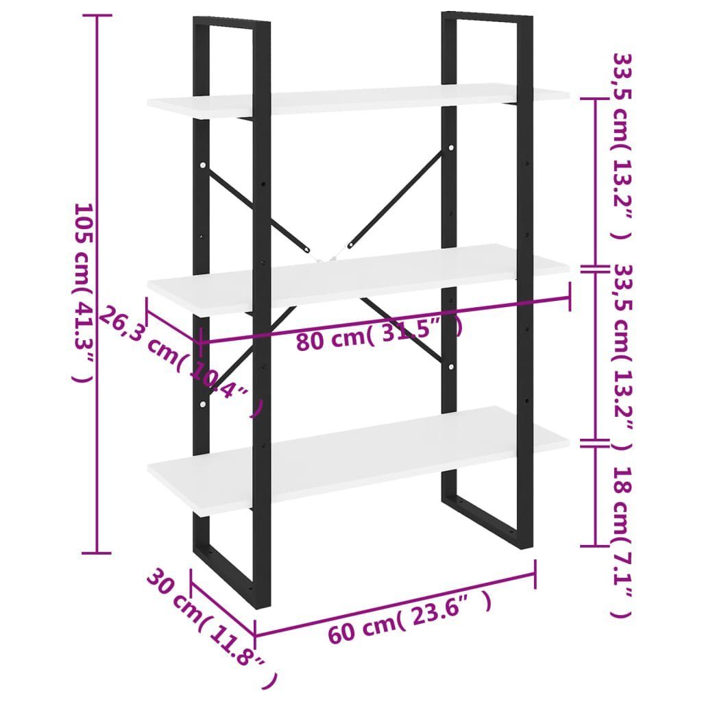 Holzwerkstoff furnicato 80x30x105 cm Betongrau Bücherregal