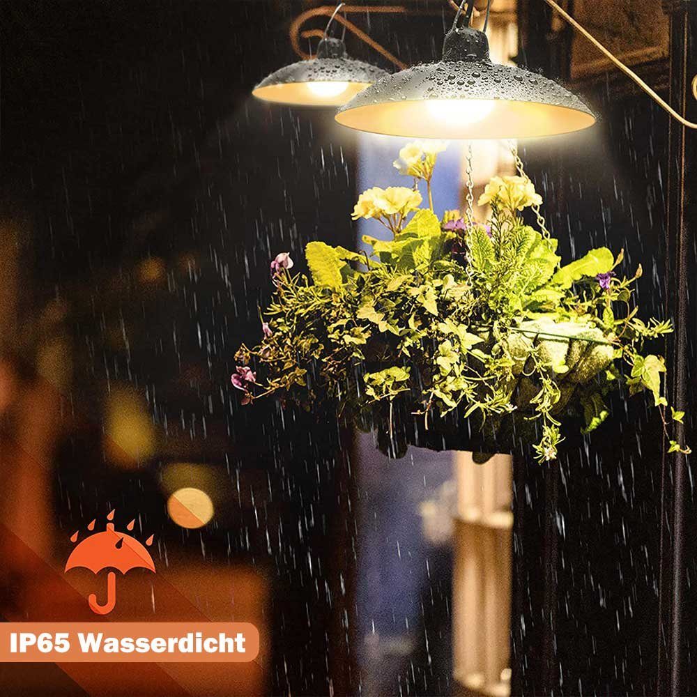 Außen LED Wasserdicht, Hof 2 IP65 Veranda Tageslichtweiß, Warmweiß, Pendelleuchte, LED Garage Pendelleuchte Fernbedienung, Lichtsensor, mit Sunicol Solar Kopf für ohne Vintage, Laden