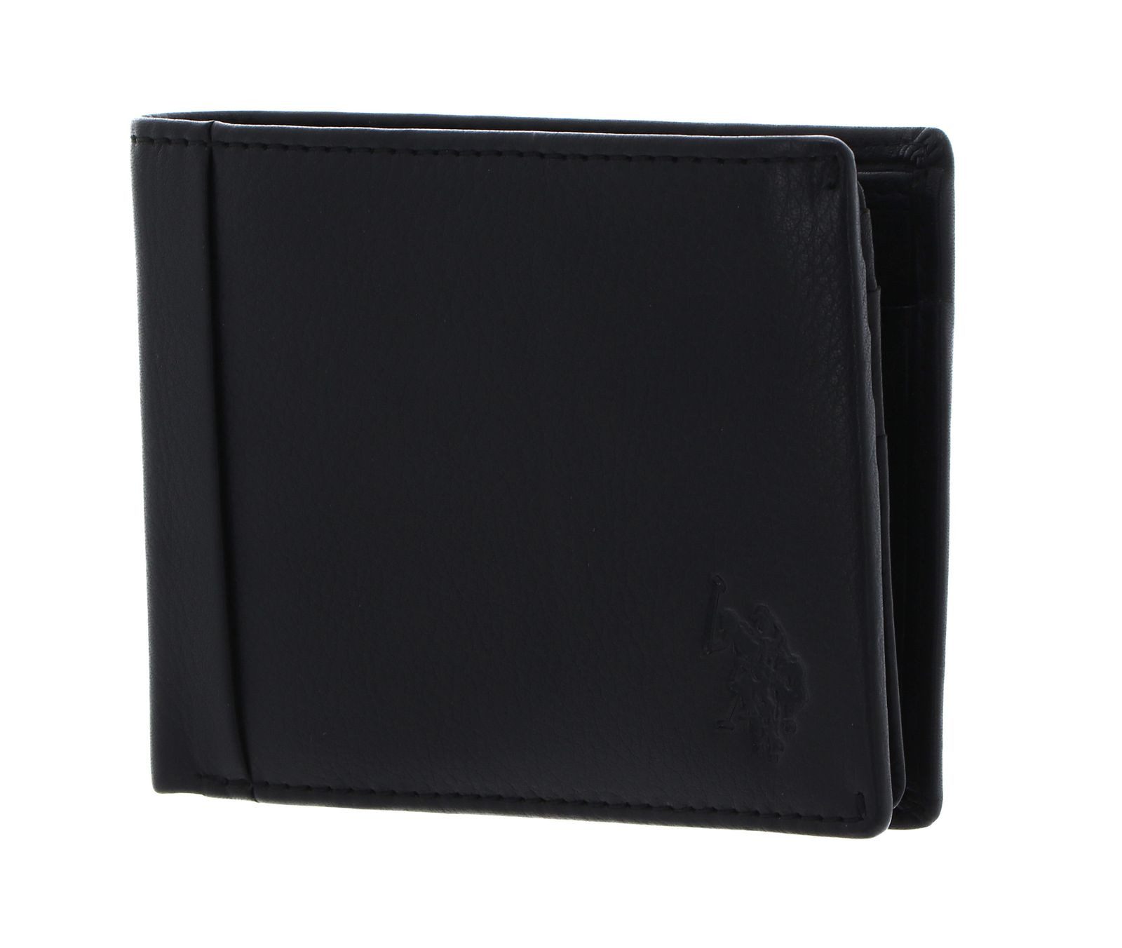 U.S. Polo Assn. Geldbörse Horizontal Wallet with Coin, aus echtem Leder mit RFID-Blocker Schutz