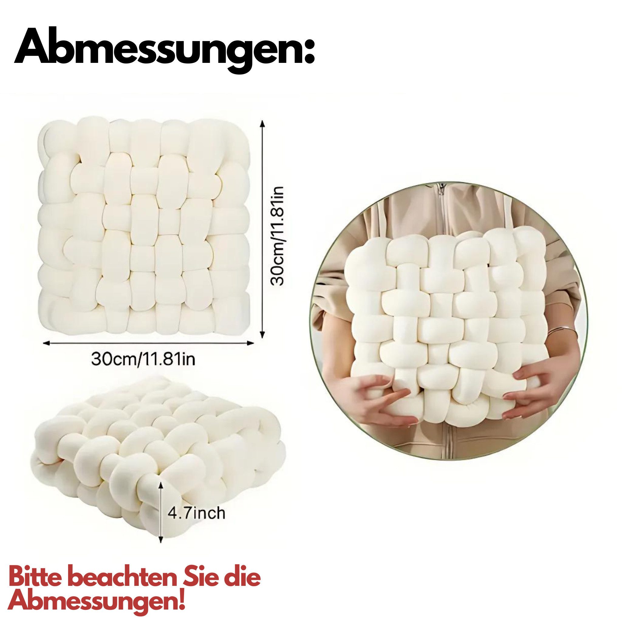 Norvéa Home Dekokissen Knotenkissen, Super weiches Füllmaterial, langlebig