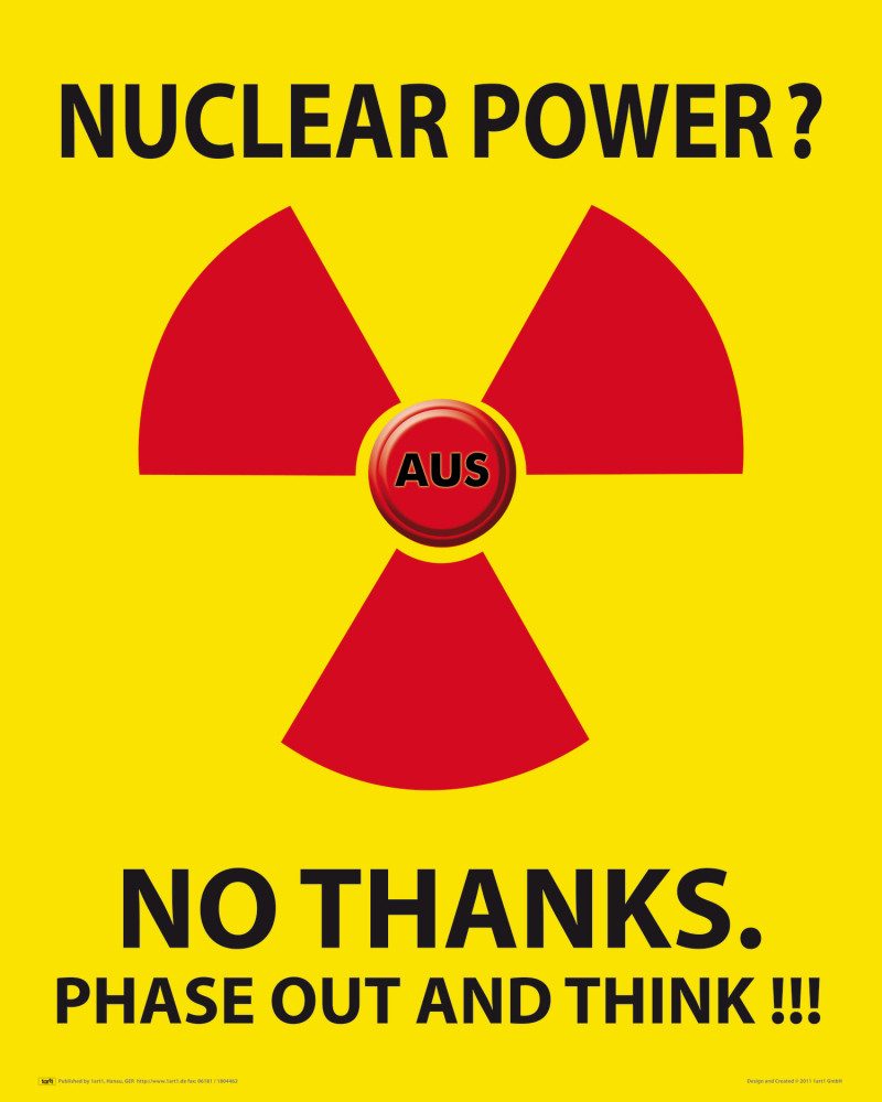 Poster Atomkraft Kunstdruck Bild - Nuclear Power No Thanks (50 x 40 cm)