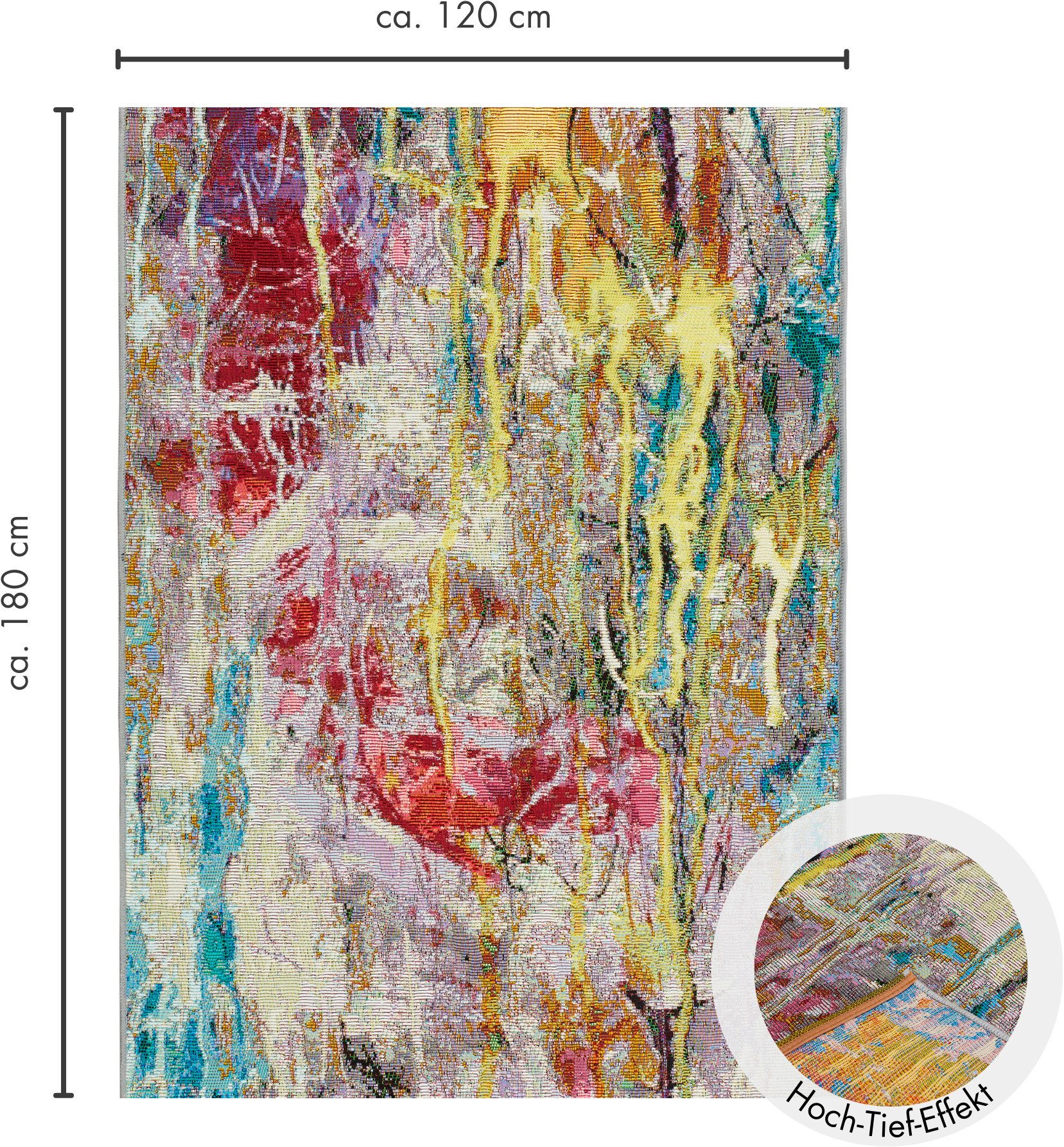 Andiamo Teppich Platana, rechteckig, Höhe: 3 mm, modernes Design, In- und Outdoor geeignet, Balkon, Terrasse