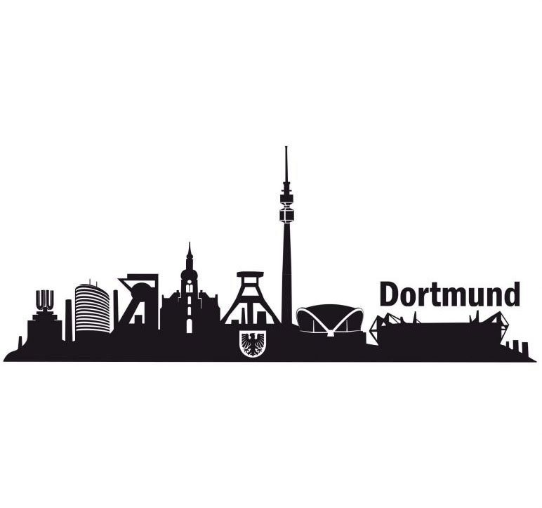 Wall-Art Wandtattoo XXL Stadt Skyline Dortmund 90cm (1 St)