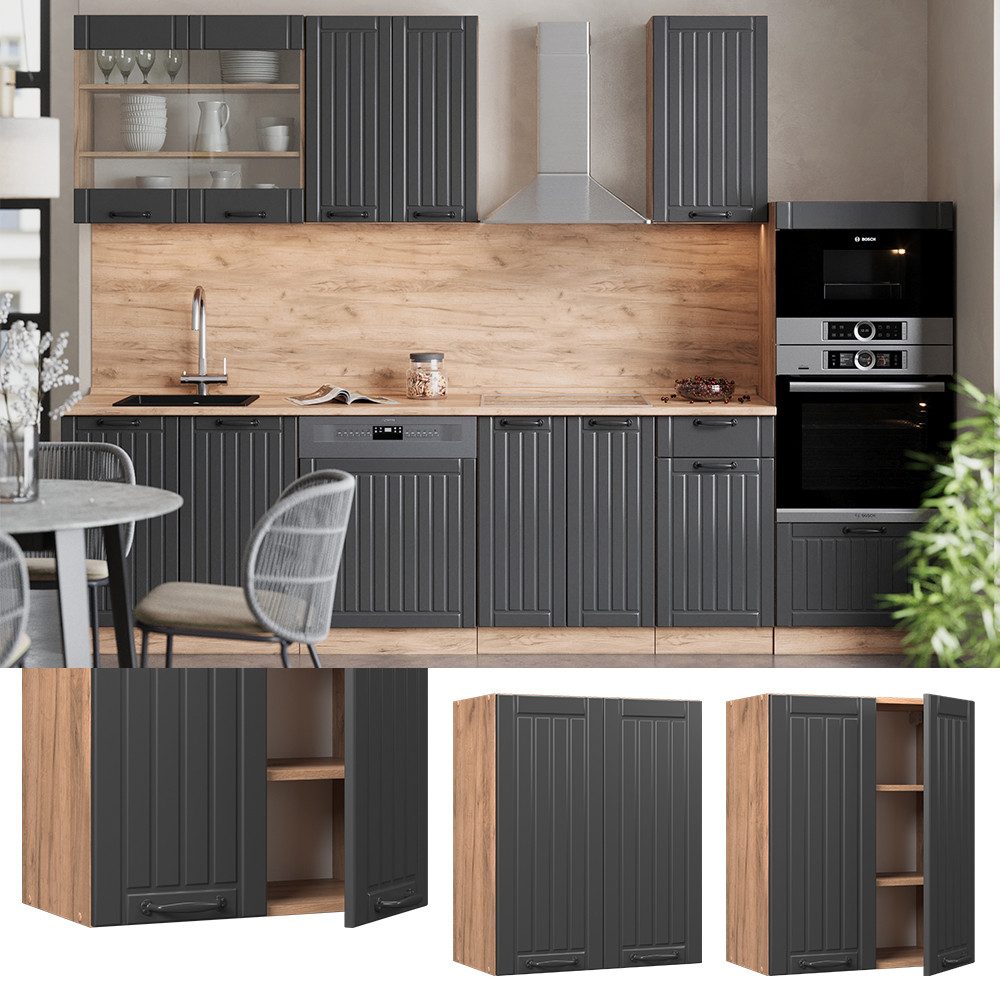 Vicco Hängeschrank Fame-Line, Dunkelgrau/Goldkraft Eiche, 60 günstig online kaufen