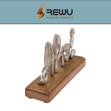 ReWu Planschbecken Silberfarbener Metall Schriftzug auf Holz Standfuss Ahoi