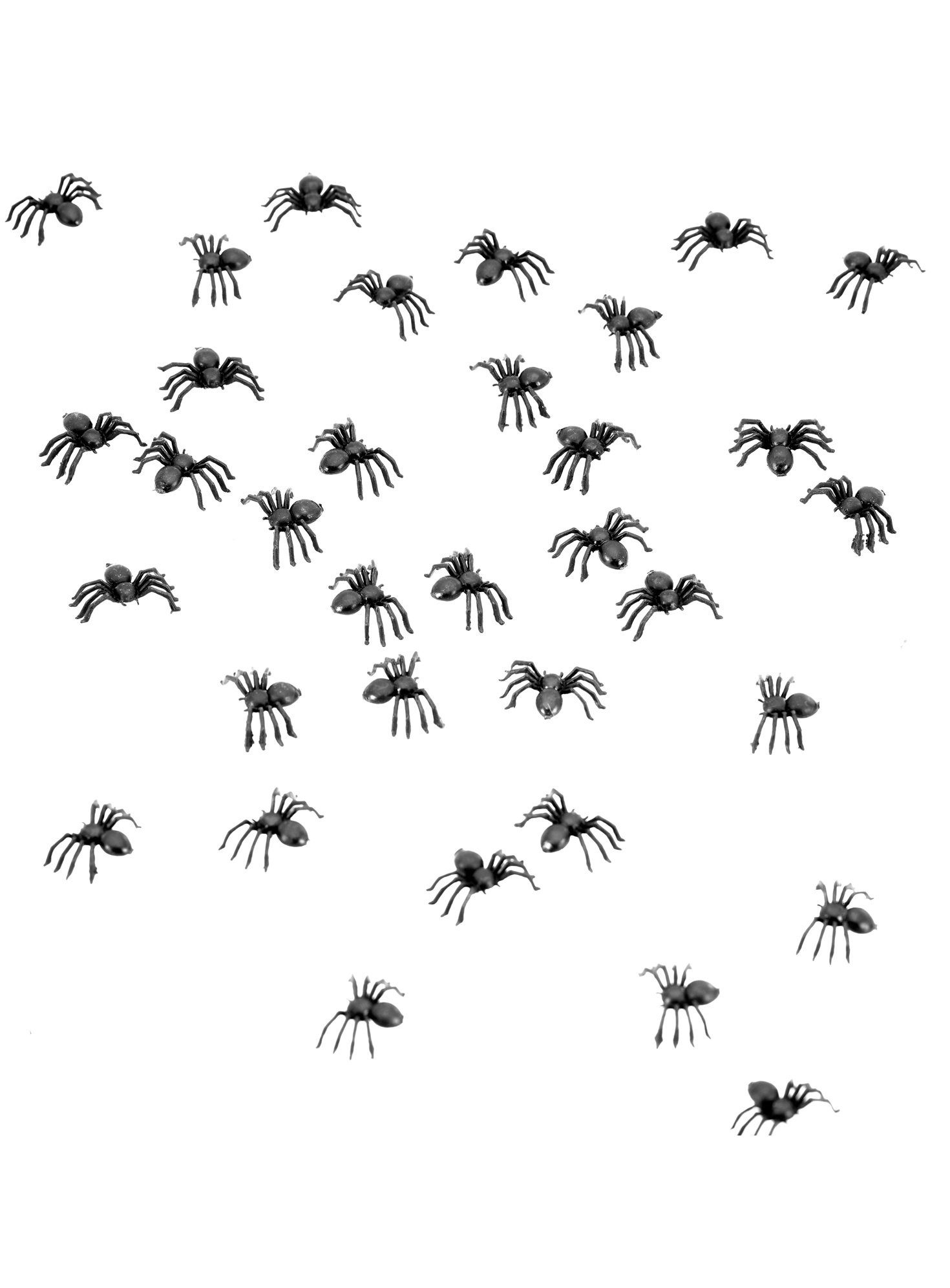 CHAKS Kostüm 80 Mini-Spinnen, Fingernagelgroße Plastikspinnen für eine geschmackvolle Tischdekorat