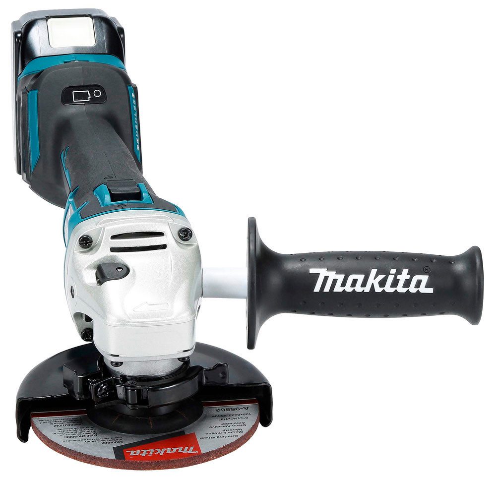 Makita Akku-Winkelschleifer DGA511RTJ, (Set), inkl. Akku, Ladegerät, Aufbewahrungskoffer und weiterem Zubehör