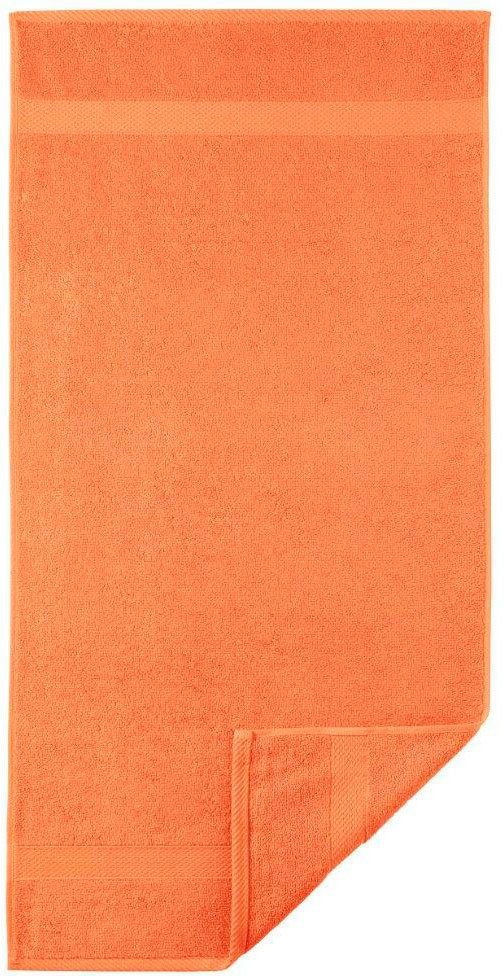 Programm Badetuch 100 Baumwolle Bordüre, orange % Frotteevelours Egeria Uni mit schmaler Diamant, (1-St),