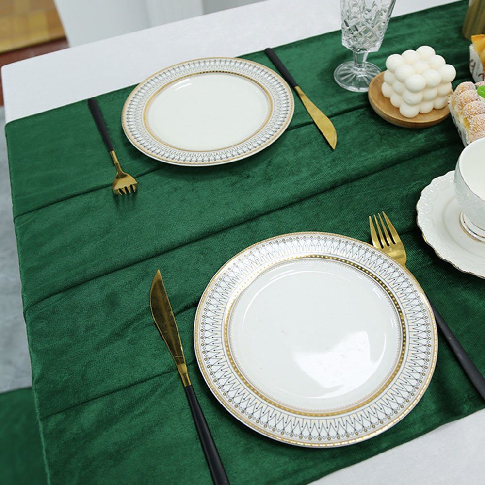 FELIXLEO Tischdecke Tischläufer Stoff Tüll 70*300cm Grün Tischdeko